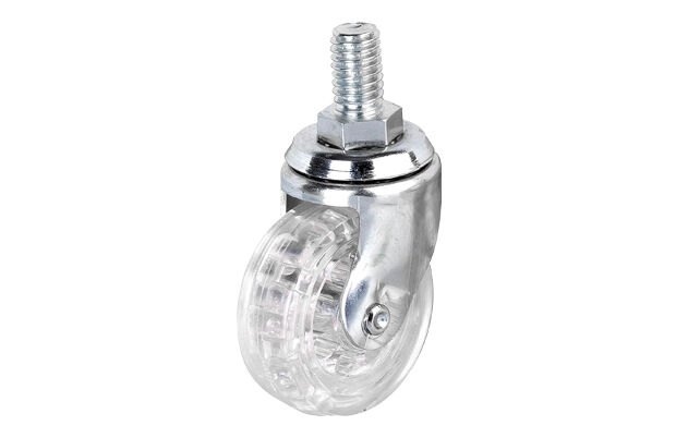 38*14mm Vida Bağlantılı Şeffaf Küçük Döner Tekerlek
