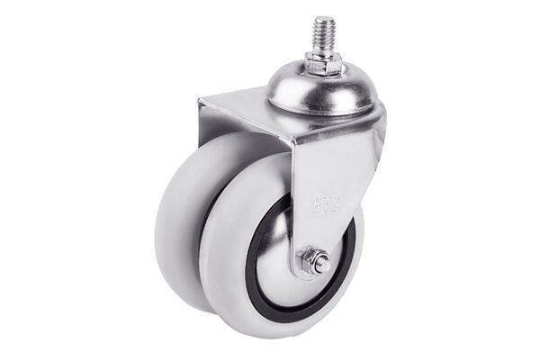 75 *25 mm Vida Bağlantılı Gri Çift Makaralı PVC Hastane Tekerlek