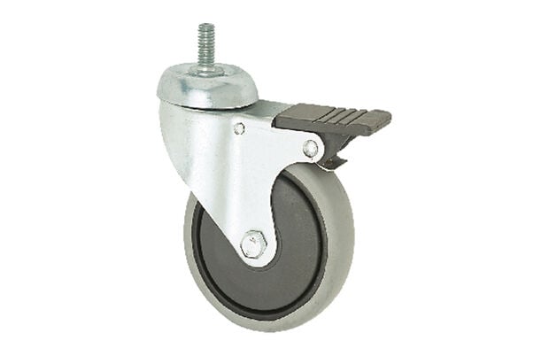 100mm Çaplı Vida Bağlantılı Frenli Metal Gövde Tekerlek