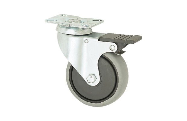 125mm Çaplı Tabla Bağlantılı Frenli Metal Gövde Tekerlek