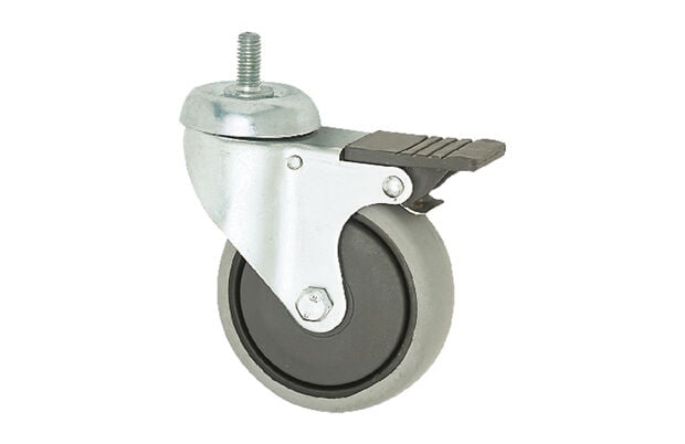 Frenli Tekerlek-125 mm Çaplı vidalı Metal Gövde Tekerlek