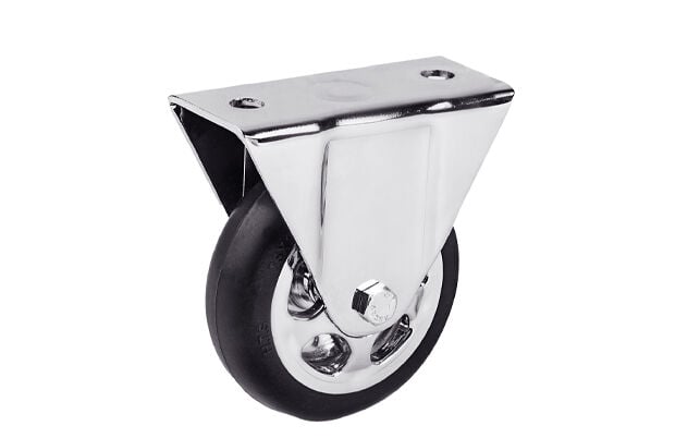 HoReCa Tekerlekleri - 75*25 mm Sabit Bağlantılı Krom Jantlı Teker