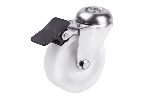 75*25mm Polyamid Makaralı Boş Delikli Mobilya Tekeri Frenli