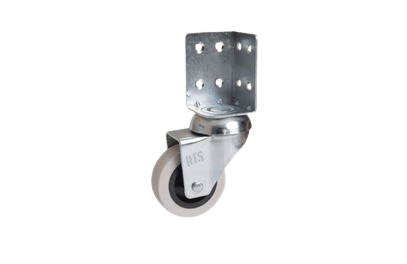 50 mm Çaplı Çift Bilyalı L Köşe Tabla Bağlantılı PVC Teker