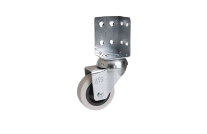 50 mm Çaplı Çift Bilyalı L Köşe Tabla Bağlantılı PVC Teker