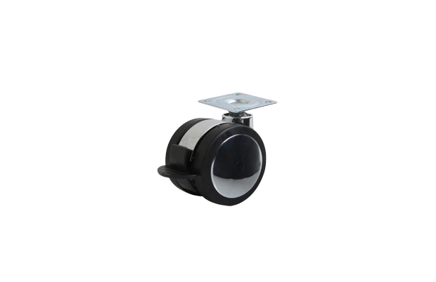 65mm Çaplı Tabla Bağlantılı Frenli Krom Gövde Mobilya Teker