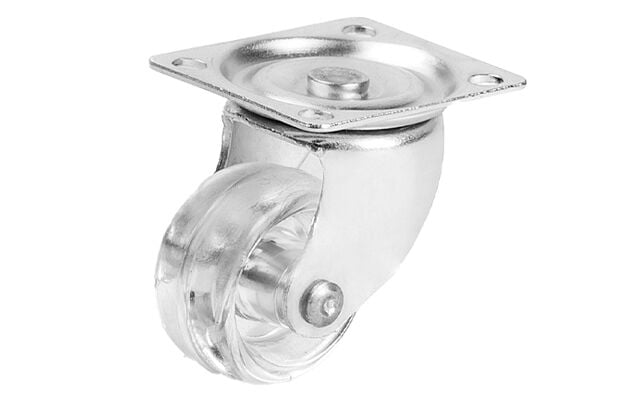 28mm Tabla Bağlantılı ve Galvaniz Kaplama Şeffaf Küçük Döner Tekerlek