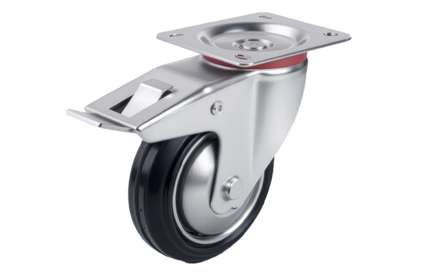 80'lik Tabla Bağlantılı Galvaniz Kaplama kauçuk SLB Tekerlek Frenli