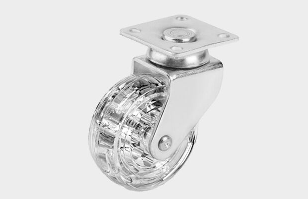 50*20mm Şeffaf Makaralı Tablalı Mobilya Teker