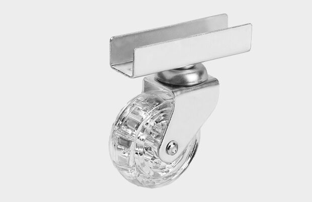 50*20mm Şeffaf Makaralı Uzun U Tablalı Mobilya Teker