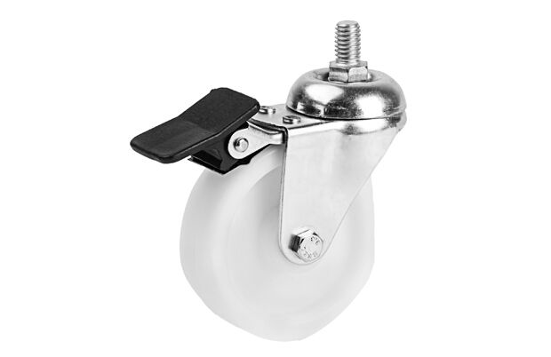 75*25mm Polyamid Makaralı Vidalı Frenli Mobilya Tekeri
