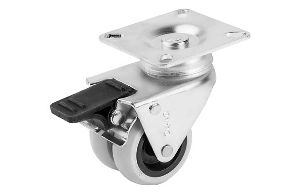 50 mm Tabla Bağlantılı Frenli Mobilya Tekerlek