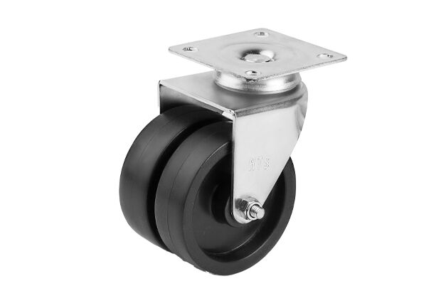 Mobilya Tekerleği-75 *25 mm Tabla Bağlantılı Siyah Çift Makaralı MMB Teker