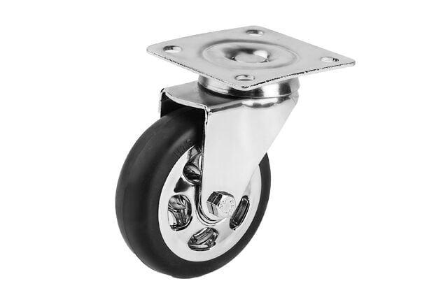 HoReCa Tekerlekleri- 75 *25 mm Krom Jantlı Tabla Bağlantılı Teker