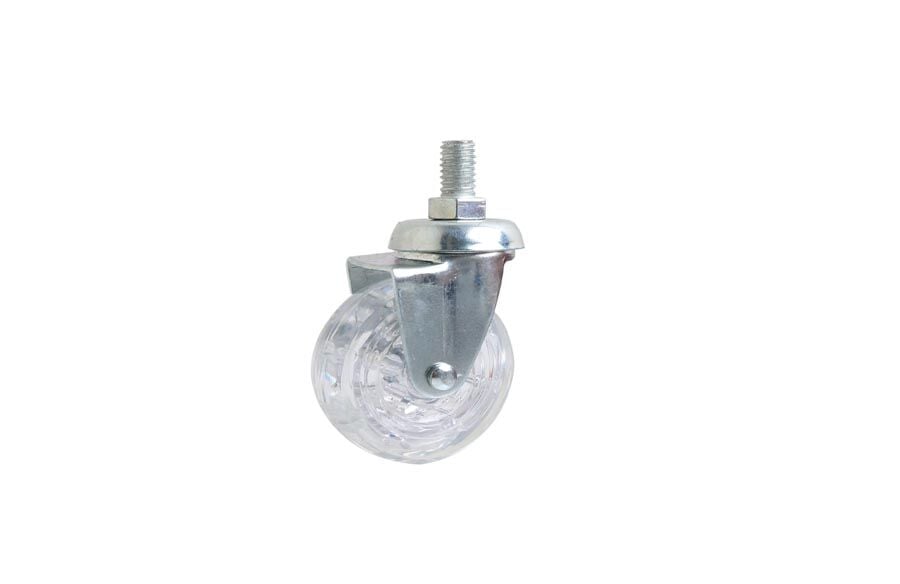 50*20mm Vida Bağlantılı Şeffaf Beyaz Makaralı Mobilya Teker