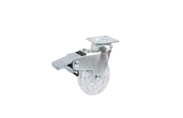 50*20mm Tabla Bağlantılı Frenli Şeffaf Beyaz Makaralı Eko Mobilya Teker