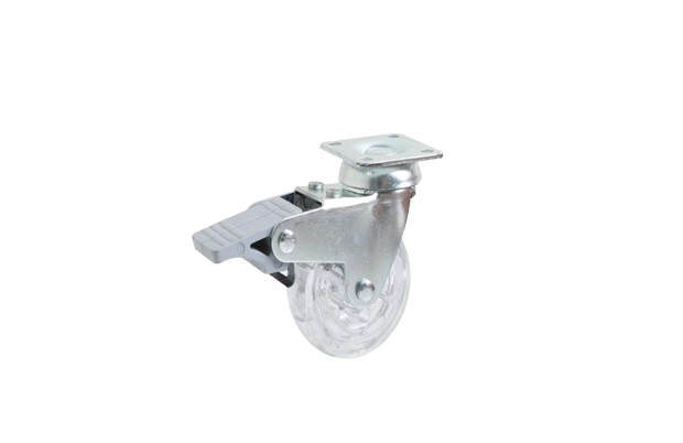 50*20mm Tabla Bağlantılı Frenli Şeffaf Beyaz Makaralı Eko Mobilya Teker