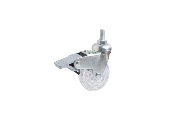 50*20mm Vida Bağlantılı Frenli Şeffaf Beyaz Makaralı Eko Mobilya Teker