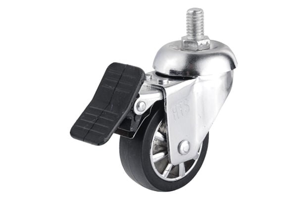 50*20mm Vidalı Frenli Krom Kaplı Dekoratif Mobilya Tekeri