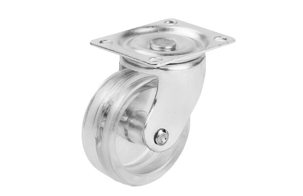 38mm Tabla Bağlantılı ve Galvaniz Kaplama Şeffaf Küçük Döner Tekerlek